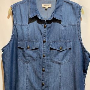 C’EST TOI DRESS SZ 2XL WASHED DENIM COTTON